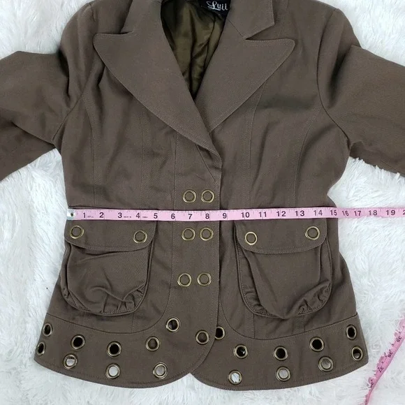 Anthropologi Luii brown rivet blazer jacket sz med - Picture 9 of 9